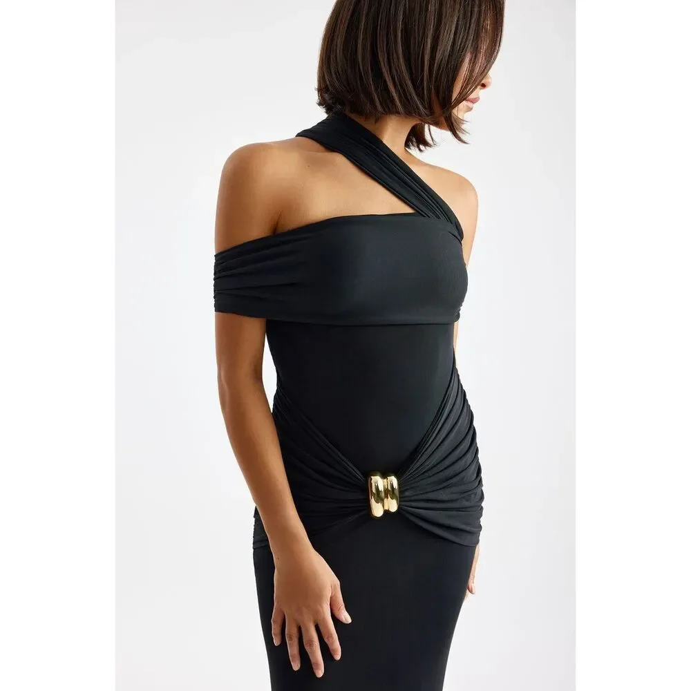 STUDIO LEXI Veda One-Shoulder Column Maxi Dress size S NWT - Picture 5 of 10